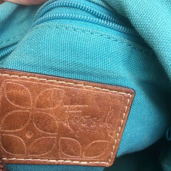 Vintage Graphic Fossil Cotton Leather Boho Hippie Bag - Picture 10 of 11